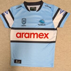 Sharks Cronulla Sutherland Aussie Rugby Jersey Teen Sportswear Size 14Y